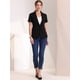 thumbnail image 3 of Chaqueta de traje de oficina con 1 botón y manga corta para mujer Negro S, 3 of 4