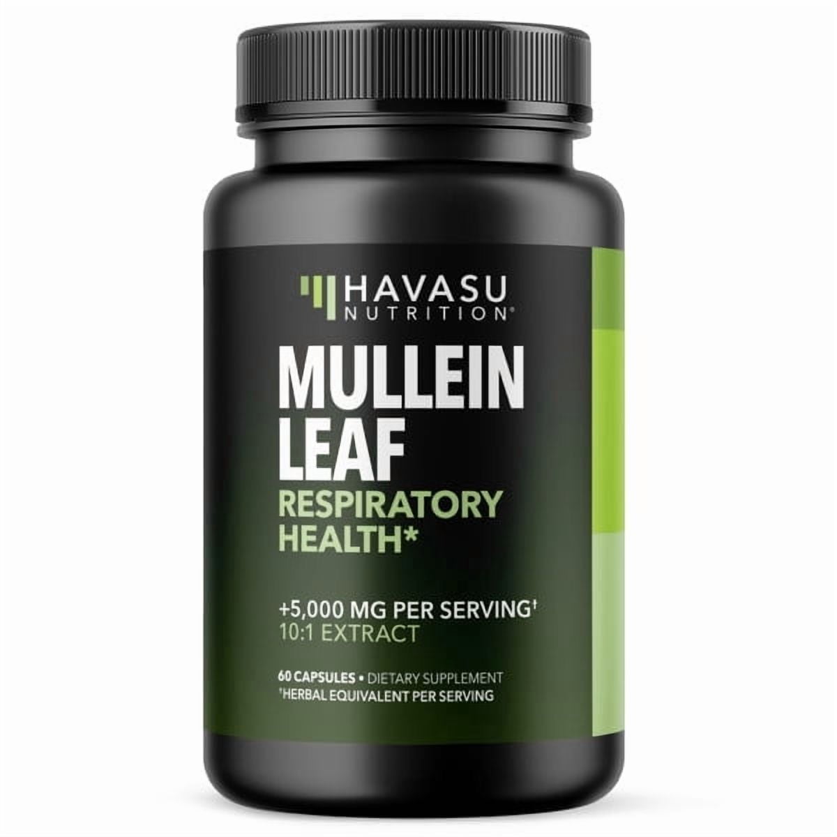 Havasu Nutrition Mullein Leaf Capsules, 10:1 Extract Lung Support Supplement, 500mg, 60 Count