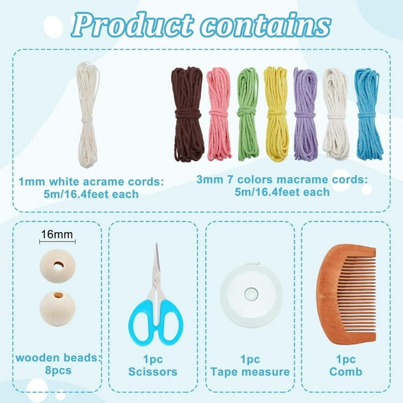 5Set Macrame Angel Kit Fairy Angel Hanging Ornament Boho Macrame Wall Hanging Decor Macrame DIY Kit Gift for Mom Girls Christmas Decor