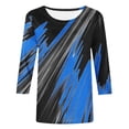 thumbnail image 3 of Baikeli Hauts pour Femmes en Liquidation Chemises d'Été pour Femmes Hauts à Manches 3/4 Blouses Tendance à Col Rond Chandail Décontracté à Motif Imprimé T-Shirt Coupe Décontractée T-Shirts pour Femmes à Manches 3/4, 3 of 4