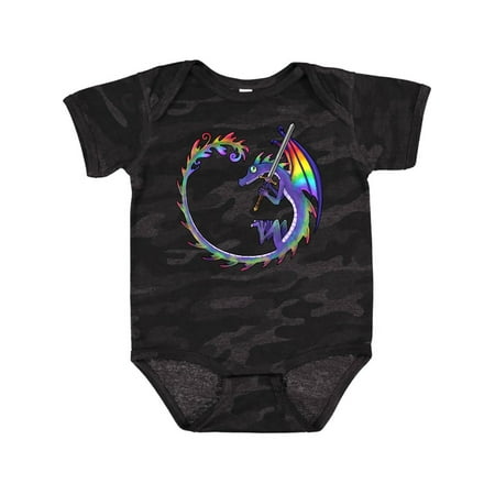 

Inktastic Rainbow Dragon with Sword Gift Baby Boy or Baby Girl Bodysuit