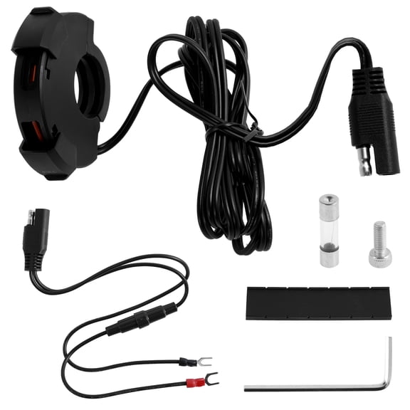 Adifare Motorcycle Mobile Phone Charger 12V-24V Dual Port Motorcycle USB Charger IP65 Waterproof Mobile Phone Charger Handlebar Mount 30W PD Fast Charging Motorcycle Phone Charger for Phone GPS
