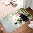 thumbnail image 5 of 1pc Zen Stones with Pink Lotus Absorbent Non-Slip Bathroom Thickened Flannel Rug Decor,Soft,Quick Drying,Suitable For Indoor/outdoor Use,Bathrooms,Bedrooms,Kitchens,Terrace,Laundry Rooms,16"x24", 5 of 9