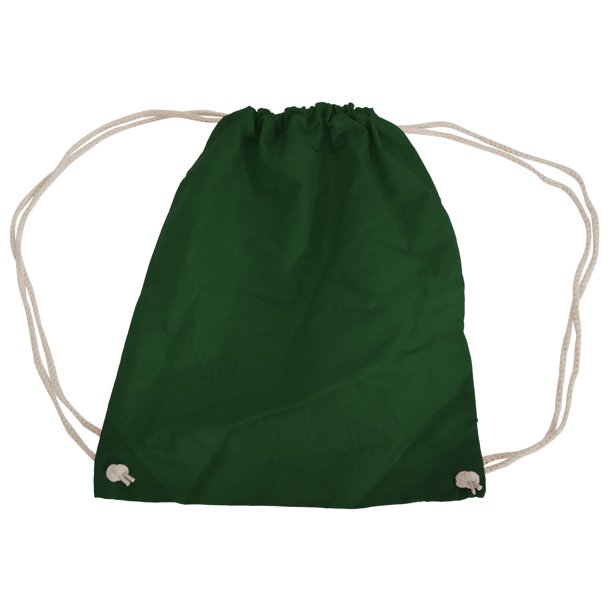 Westford Mill - Mochila saco o de cuerdas de algodón Modelo Gymsac Deporte/Gimnasio (12 litros) (Verde botella)