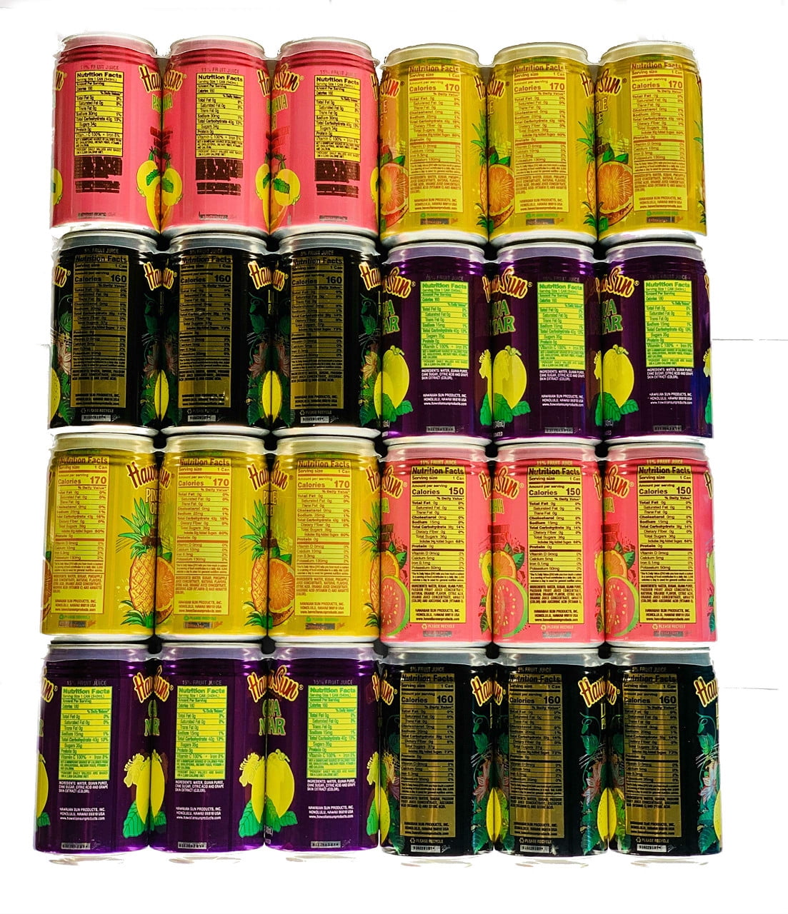 Hawaiian Sun Drinks 24 Pack Sampler (Pass-O-Guava,Pineapple-Orange, Lilikoi-Passion Fruit, Guava) 6 Pack of Each