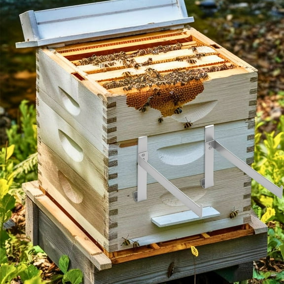 LINFANG 2 Pairs Beehive Frame Holder Stainless Steel Bee Hive Stand Large Capacity Beehive Frame Support Rack for Home Beekeeping Honey Harvesting and Inspection