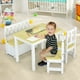 thumbnail image 3 of Set de 4 piezas Costway Mesa y Sillas para niños Juego de madera 2 en 1, 3 of 10