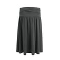 thumbnail image 5 of Women Regular Skirt With Pockets Below The Knee Length Color Ruched Flowy Midi Skirt Gray L, 5 of 5