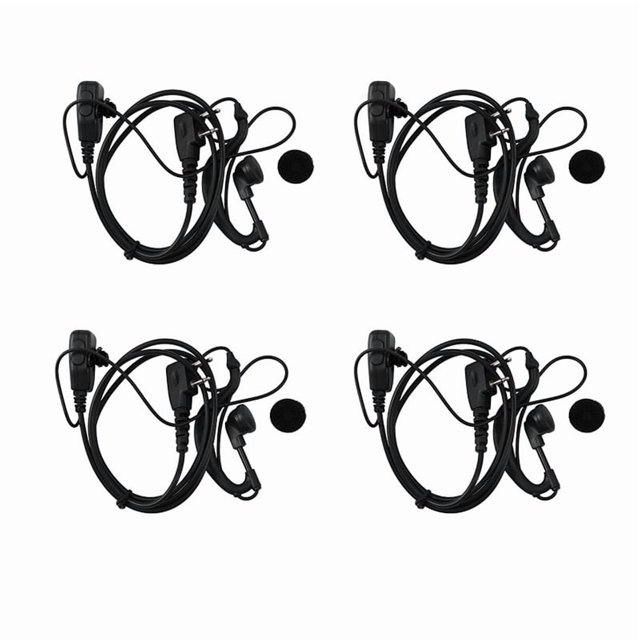 4X Walkie Talkie Ptt Mic Radio Auricular Auriculares para Icom Ic-F11 Ic-F11S Ic-F31 Sl25 Vx-200