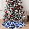 thumbnail image 5 of Picia Blue Lightning2 Print Christmas Tree Skirt , Christmas Tree Skirt Ornaments for Merry Christmas Holiday Party Decorations Indoor Outdoor-36", 5 of 7