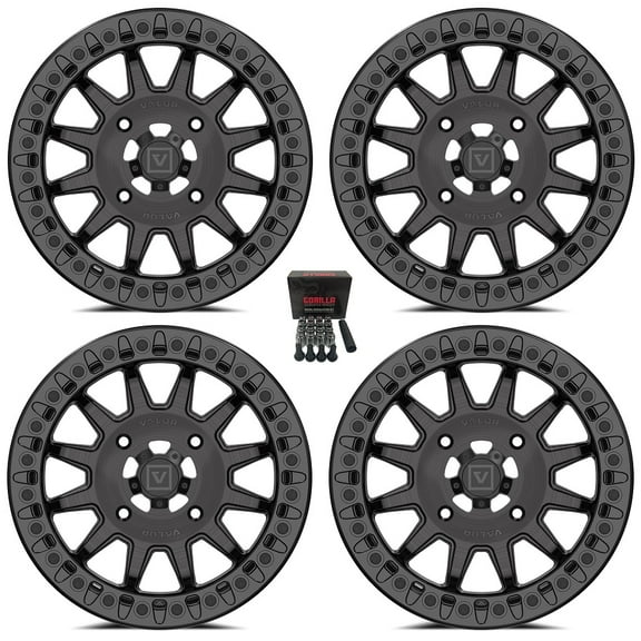 Valor V09 Beadlock 15" Wheels Brushed Charcoal Sportsman RZR Ranger