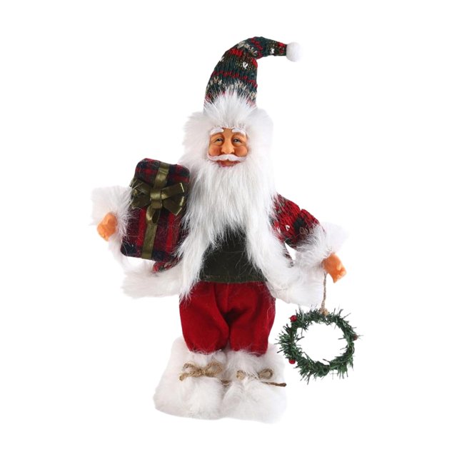Figura de Papá Noel Muñeco de Papá Noel Adorno tradicional Muñeca navideña coleccionable 30 centímetros