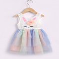 thumbnail image 2 of Robe Sans Manches en Maille de Pâques pour Bébé Filles Contraste Couleur Pailletée Bunny Robe d'Été une Pièce Multi-Couleur 4-5 Ans, 2 of 8
