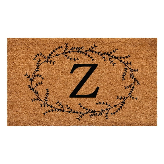 Rustic Leaf Vine Monogrammed Doormat, 24" x 36" (Letter Z)