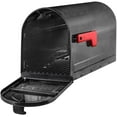 thumbnail image 3 of Architectural Mailboxes MB1™ Weather-Resistant Steel Metal Post Mounted Mail Box for outside, Pewter, Medium Curbside Mailbox with Magnetic Latch, USPS Approved for Residential Delivery, 3 of 7