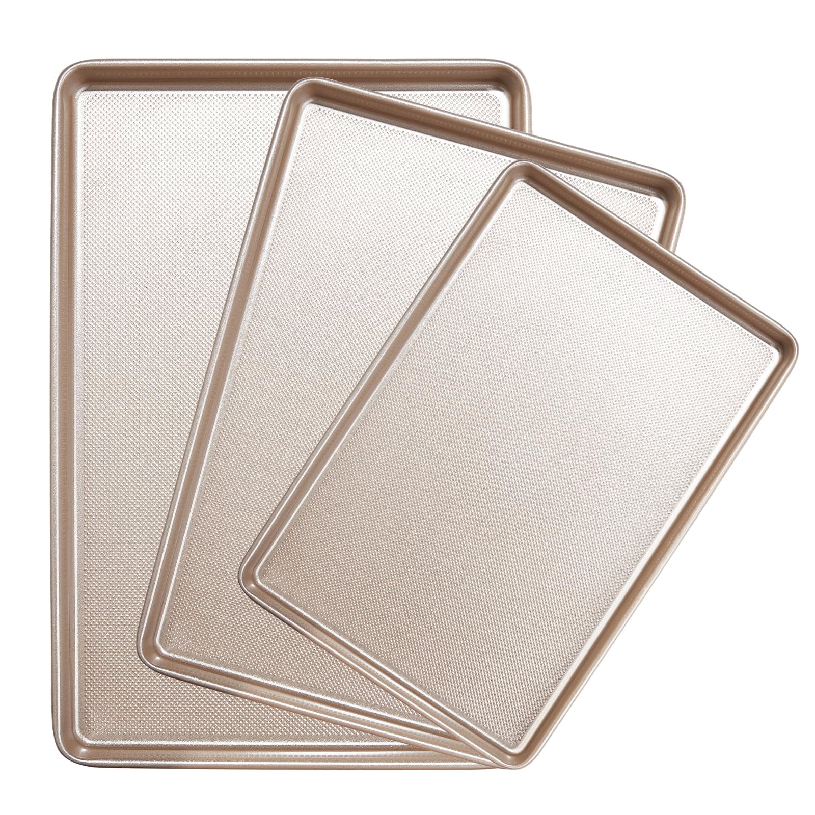 Baking Sheet Set of 3 Nonstick Carbon Steel Cookie Sheets for Oven