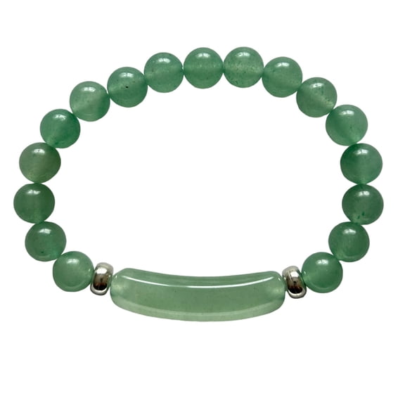 48.45 TCW Genuine Rose Quartz Beaded Silvertone Stretch Bracelet 7-inch