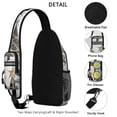 thumbnail image 3 of Sling Backpack,White Christmas Tree and Snowflake Pattern Crossbody Bag with Water Bottle Holder,Waterproof Sling Bag for Men/Women with Chest Phone Holder for Hiking,Travel, 3 of 6