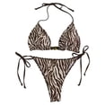 thumbnail image 6 of DHFJKG Women Bikini Swimsuits 2 Piece Sets Halter Triangle Side Tie Reversible Bathing Suit With Thong Bottoms Stylish Beachwear, 6 of 7