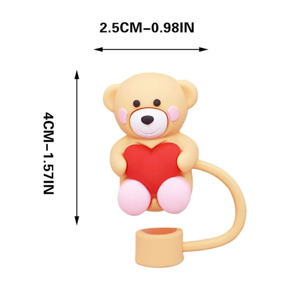 Cheapark Valentine's Day Straw Stopper - Love-Themed Accessory for Drinks, Practical Reusable Design, Cute Addition to Romantic Dinners Parties