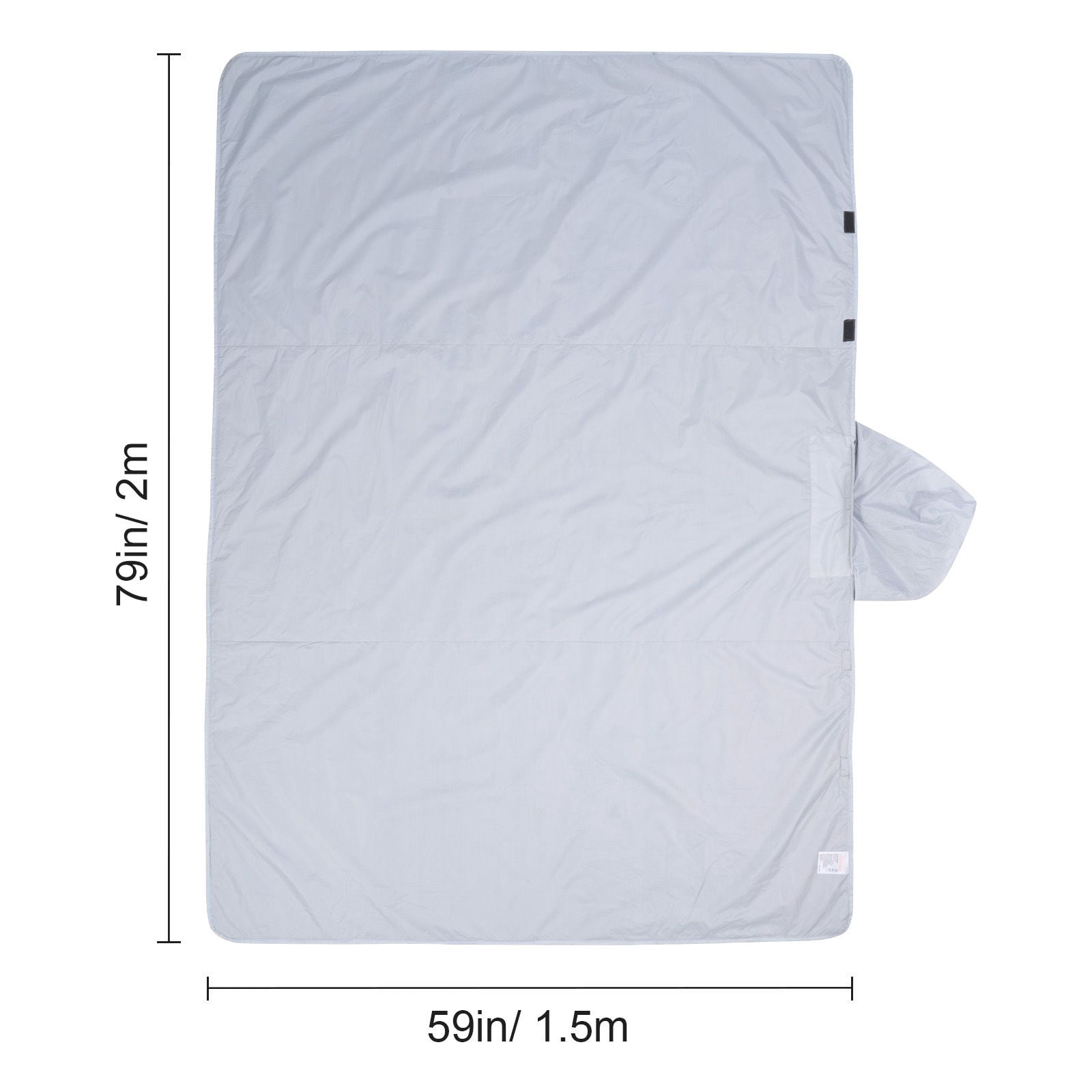 Wearable Camping Blanket 79x59 Inch, PU1500 Waterproof Polyester, 220GSM Fleece Inner, Lightweight 1.79 lbs, 6 Hook and Loop Fasteners for Outdoor Cloak Travel