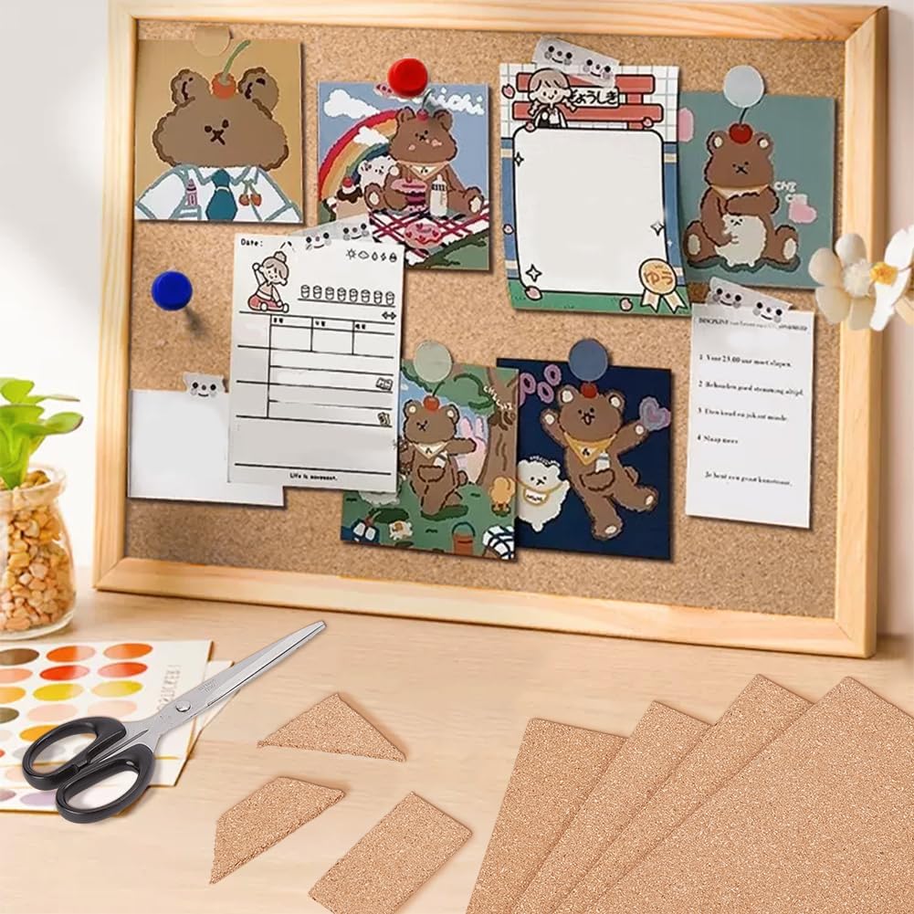6PCS Cork Sheet 12x12inch Square Cork Sheet Sand Brown Coasters Cork Board for Bulletin Boards Wall Decorations and DIY Crafts 4mm Thick Sandy Brown