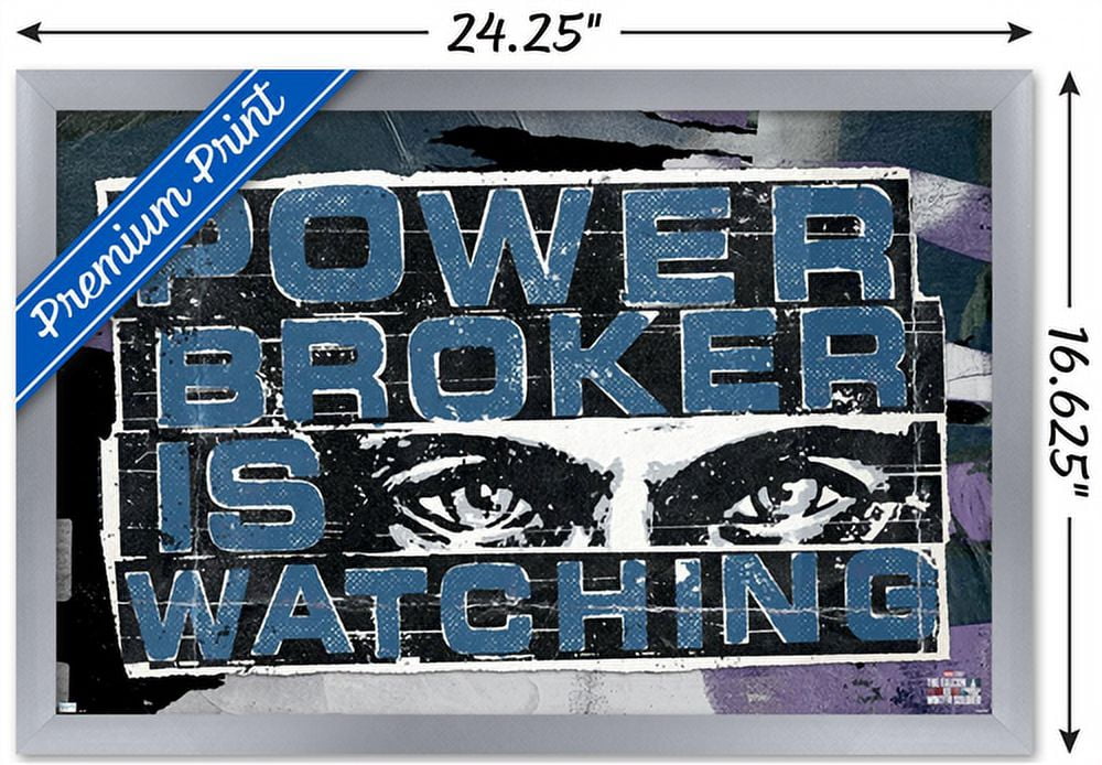 Marvel Falcon and Winter Soldier - Power Broker Watching 1 Wall Poster, 14.725" x 22.375", Framed