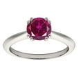 thumbnail image 2 of Mauli Jewels Engagement Rings for Women 0.90 Carat Created Ruby Engagement Ring 4 prong 10k White Gold, 2 of 8
