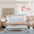 thumbnail image 4 of ANGELBLISS Cuna para bebé junto a la cama, cuna portátil fácil de plegar para bebé con ruedas, altura ajustable, colchón incluido (Beige), 4 of 5