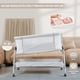 thumbnail image 4 of ANGELBLISS Cuna para bebé junto a la cama, cuna portátil fácil de plegar para bebé con ruedas, altura ajustable, colchón incluido (Beige), 4 of 5