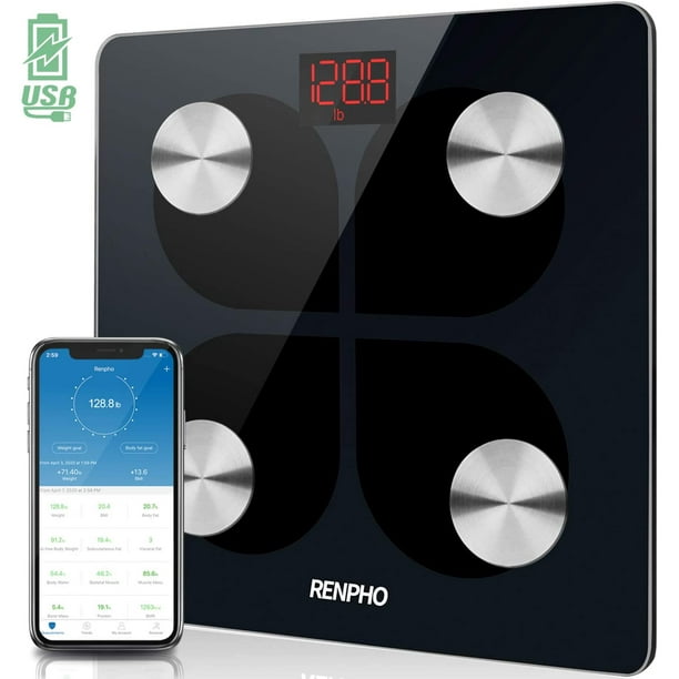 RENPHO Rechargeable Smart Scale Digital Weight and Body Fat USB Weight
