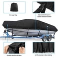thumbnail image 2 of Boat Cover, 17-19ft Waterproof Trailerable Cover, Heavy Duty 600D Marine Grade Outboard Cover, UV Resistant for Bass Boat, Fits Bayliner V-Hull Tri-Hull Fishing Runabout Boat, Black, 2 of 7