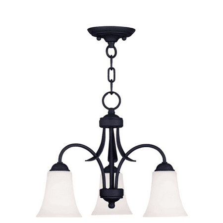 

Pendants Porch 3 Light Ridgedale With Hand Blown Satin Opal White Glass Black size 18 in 300 Watts - World of Crystal