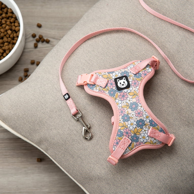 Vibrant Life Polyester Floral Comfort Cat Harness and Leash Set