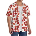 thumbnail image 2 of Uemuo Tomato Pattern Cotton Linen Short Sleeve Shirts,Casual Lightweight Button Down Shirts,Vacation Beach Summer Tops-Large, 2 of 7