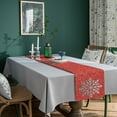 thumbnail image 4 of Table Runner Dresser Scarves 90 Inch Long, Christmas Winter Silver Snowflake Linen Dining Table Runners Shining Glitter Red Back Tabletop Scarf for Wedding Holiday Party Kitchen, 4 of 7
