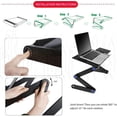 thumbnail image 4 of Laptop Table Stand Adjustable Riser Portable with Mouse Pad Fully Ergonomic Mount Ultrabook MacBook Gaming Notebook Lightweight Aluminum Black Bed Tray Desk Book Fans Up to 17 inch, 4 of 6