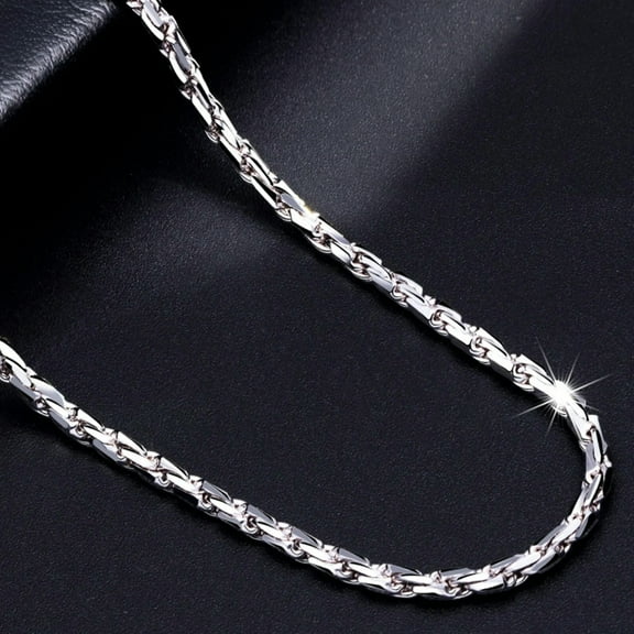 K-KED Pure Solid Platinum 950 Chain Men Women 1.5mm Twist Rope Necklace 8.18g/15.7inch