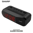 Sharp Dual Powered Digital Alarm Clock with Battery Backup, Black Case