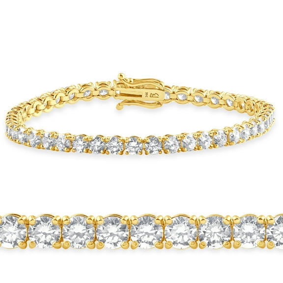 Pompeii 10 Ct Lab Grown Diamond Tennis Bracelet 14K Yellow Gold 7" (F,VS)