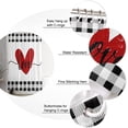 thumbnail image 5 of Fabric Bathroom Shower Curtain Valentine''s Day Red Sweet Heart Black and White Buffalo Check Waterproof Curtains with 12 Hooks, 72x72 Inch, 5 of 6