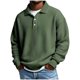 thumbnail image 1 of Ceisia Men Solid Color Casual Gift Button Half Zip Lapel Long Sleeve Casual Knit Top, 1 of 3