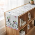 thumbnail image 6 of Table Runners 72 Inches Long Dress Scarves, Spring Farmhouse Kitchen/Dining Table Runner, Coffee Tablerunners, Bicycles Botanical Rose Leaves Butterfly Wood Grain 16x72 Inch, 6 of 9