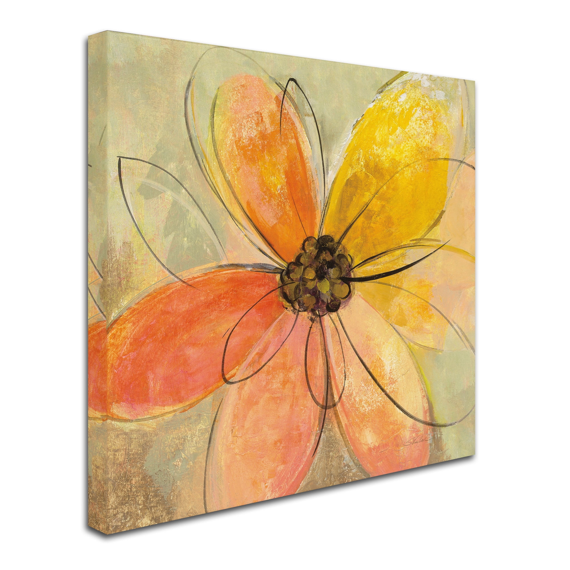 Trademark Fine Art Floral & Botanical Canvas Art ' Neon Floral II ' by Silvia Vassileva