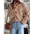 thumbnail image 2 of Suéter PRETTYGARDEN Otoño 2025 Cuello Redondo con Botones Caqui Talle S, 2 of 5