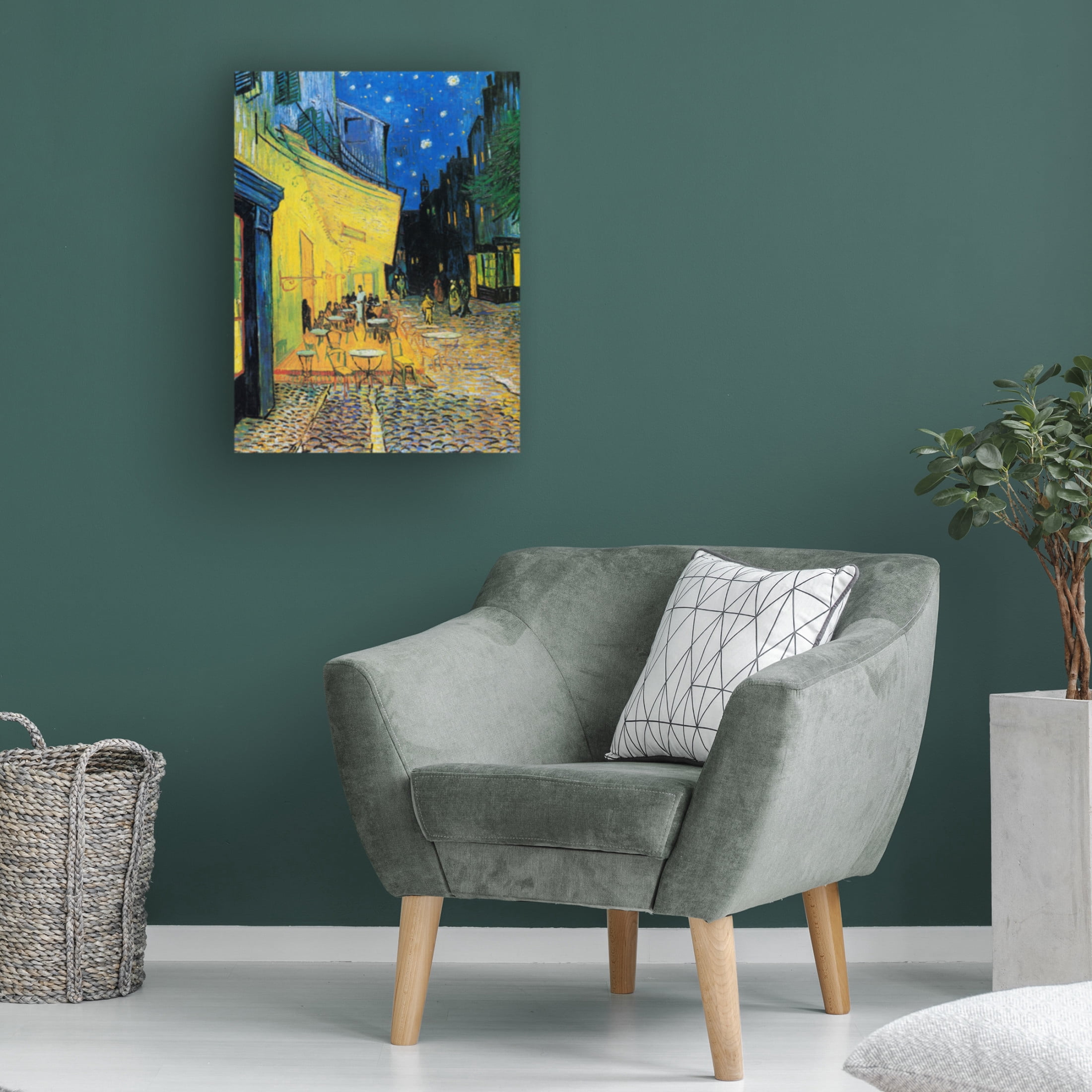 Trademark Fine Art Pictufy  CafAc Terrace At Night Canvas Wall Art