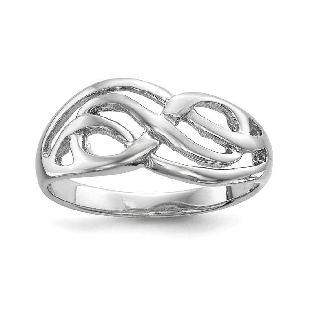 925 STERLING SILVER RHODIUM PLATED INFINITY RING 