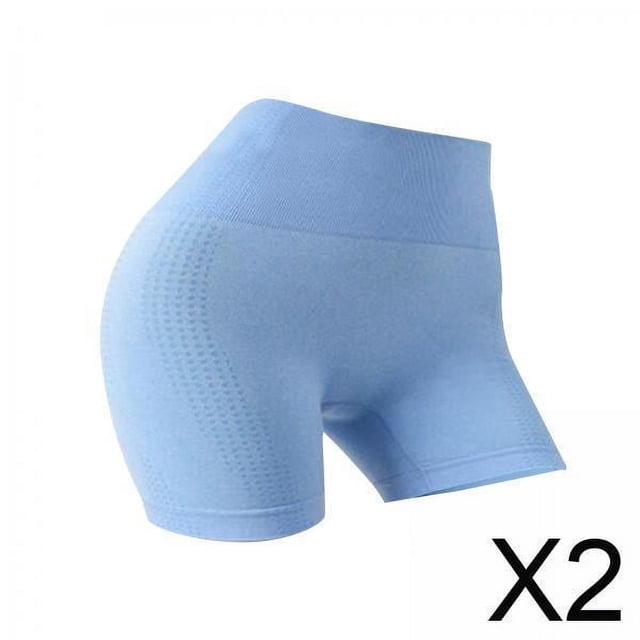 2 Pantalones Cortos De Para Mujer, Pantalones Cortos De Entrenamiento De Cintura Alta Para Fitness, Gimnasio En Casa, Entrenamiento Azul