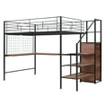 thumbnail image 6 of DreamBuck Full Size Loft Bed with Desk and and Metal Grid, Metal Loft Bed with Storage Stairs and Wardrobe, Space Saving Loft Bed with Desk Underneath, Full Bed Frames for Teens, Boys, Girls, 6 of 9