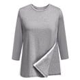 thumbnail image 3 of Post Shoulder Surgery Shirts for Women 3/4 Sleeve Tear Away Side Slit Crewneck Chemo Port Adaptive Clothing, 3 of 5